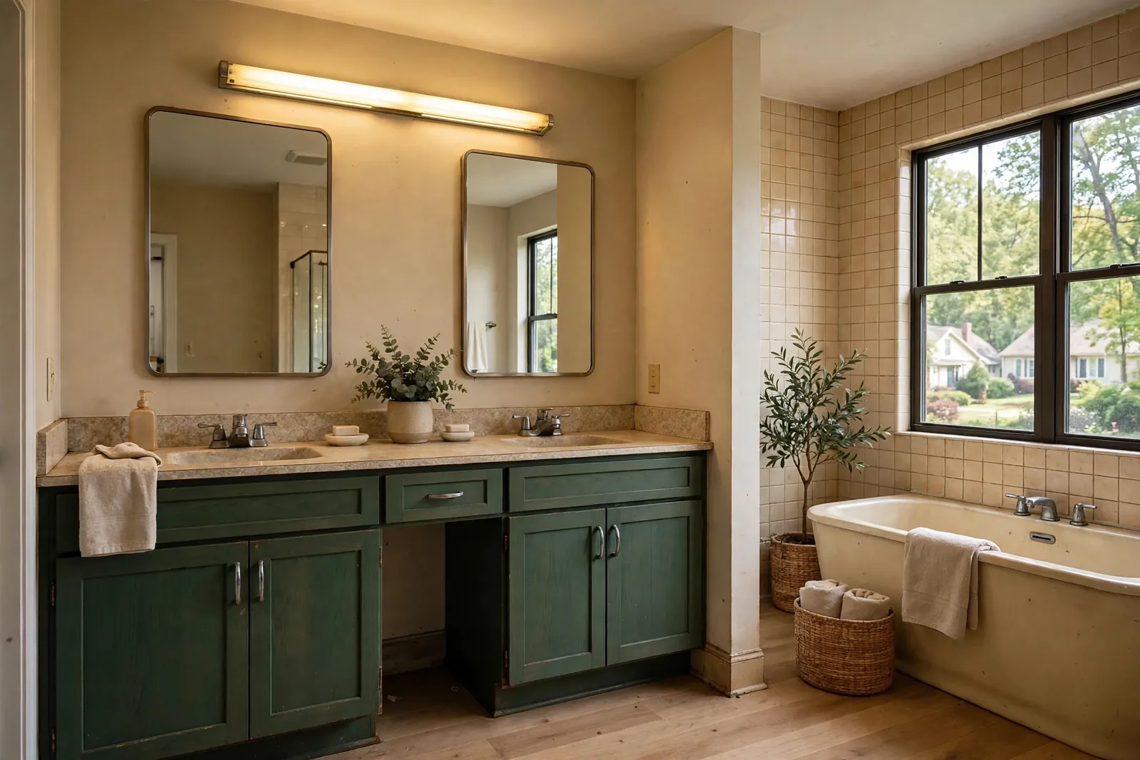 Before photo, Hall Bathroom Refresh in St. Charles, by Waldorf Bathroom Remodeling Company