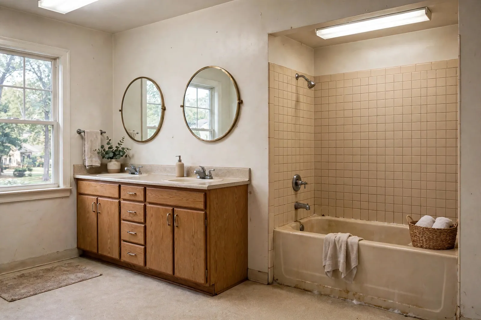 Before photo, Full Bathroom Remodel in St. Charles, by Waldorf Bathroom Remodeling Company